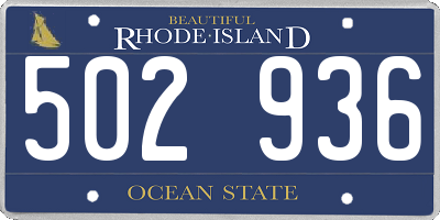 RI license plate 502936