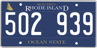 RI license plate 502939