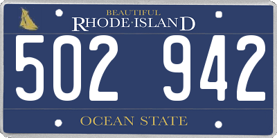 RI license plate 502942