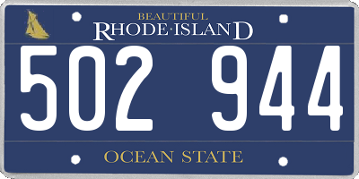 RI license plate 502944