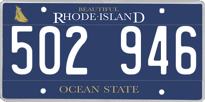 RI license plate 502946