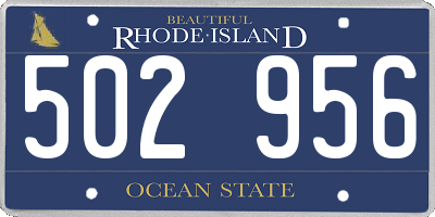 RI license plate 502956