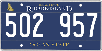 RI license plate 502957