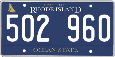RI license plate 502960