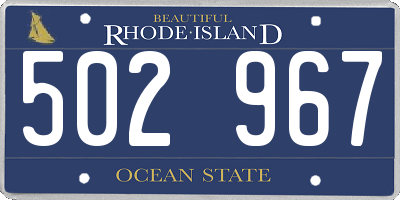 RI license plate 502967