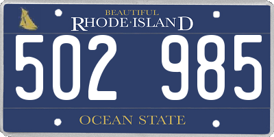 RI license plate 502985
