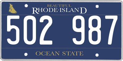 RI license plate 502987