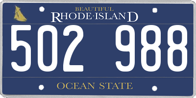 RI license plate 502988