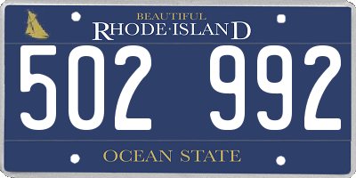 RI license plate 502992
