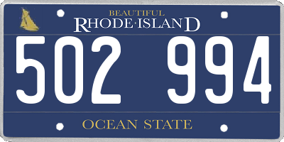 RI license plate 502994