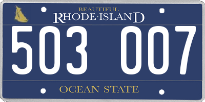 RI license plate 503007