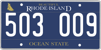 RI license plate 503009