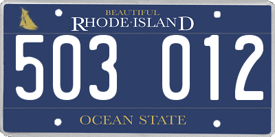 RI license plate 503012