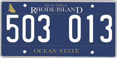 RI license plate 503013