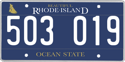 RI license plate 503019