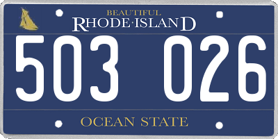 RI license plate 503026