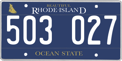 RI license plate 503027