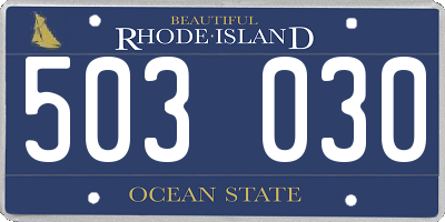 RI license plate 503030