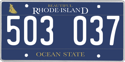 RI license plate 503037