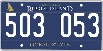 RI license plate 503053