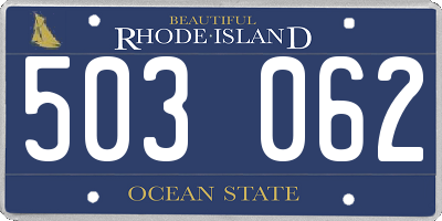 RI license plate 503062