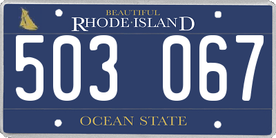RI license plate 503067