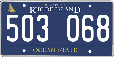 RI license plate 503068