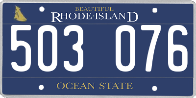 RI license plate 503076