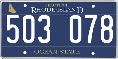 RI license plate 503078