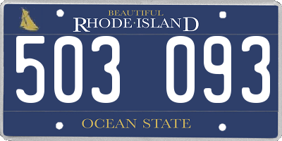 RI license plate 503093