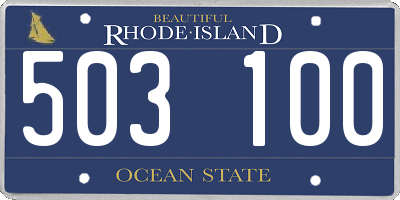 RI license plate 503100