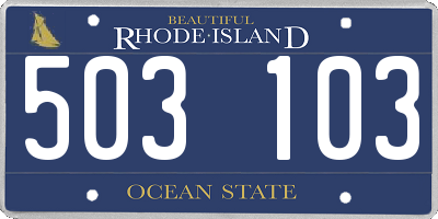 RI license plate 503103