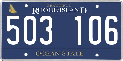 RI license plate 503106