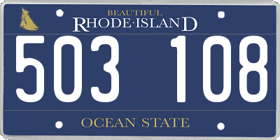 RI license plate 503108