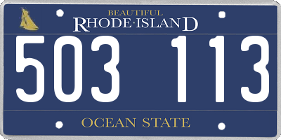 RI license plate 503113