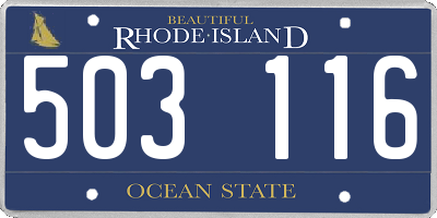 RI license plate 503116