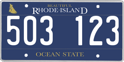 RI license plate 503123