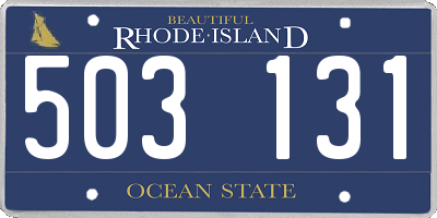 RI license plate 503131