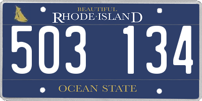 RI license plate 503134