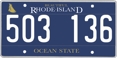 RI license plate 503136
