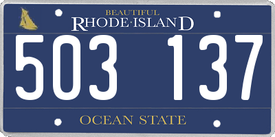 RI license plate 503137