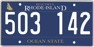 RI license plate 503142