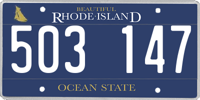 RI license plate 503147