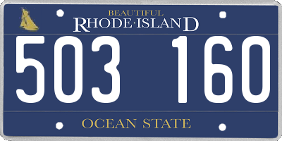 RI license plate 503160