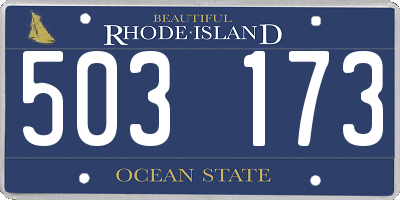 RI license plate 503173