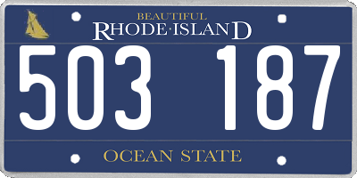 RI license plate 503187