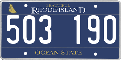 RI license plate 503190
