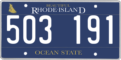 RI license plate 503191