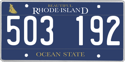 RI license plate 503192