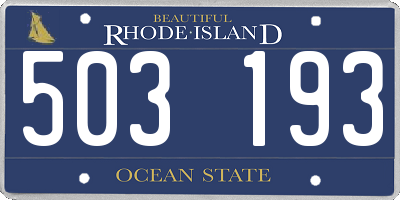 RI license plate 503193